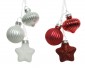 Figure glass shiny,matt,glitter mix - white/red